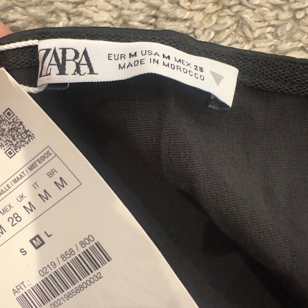 Zara Black Satin Bustier Crop Top Underwire Sweetheart Neckline NWT Size M - Picture 3 of 7
